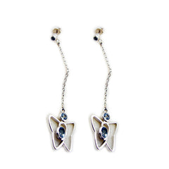 Blue-Topaz-French-Yuna-multiple-Stud-Blue-925-Sterling-Silver-Earring