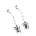 Blue-Topaz-French-Yuna-multiple-Stud-Blue-925-Sterling-Silver-Earring