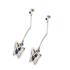 Blue-Topaz-French-Yuna-multiple-Stud-Blue-925-Sterling-Silver-Earring