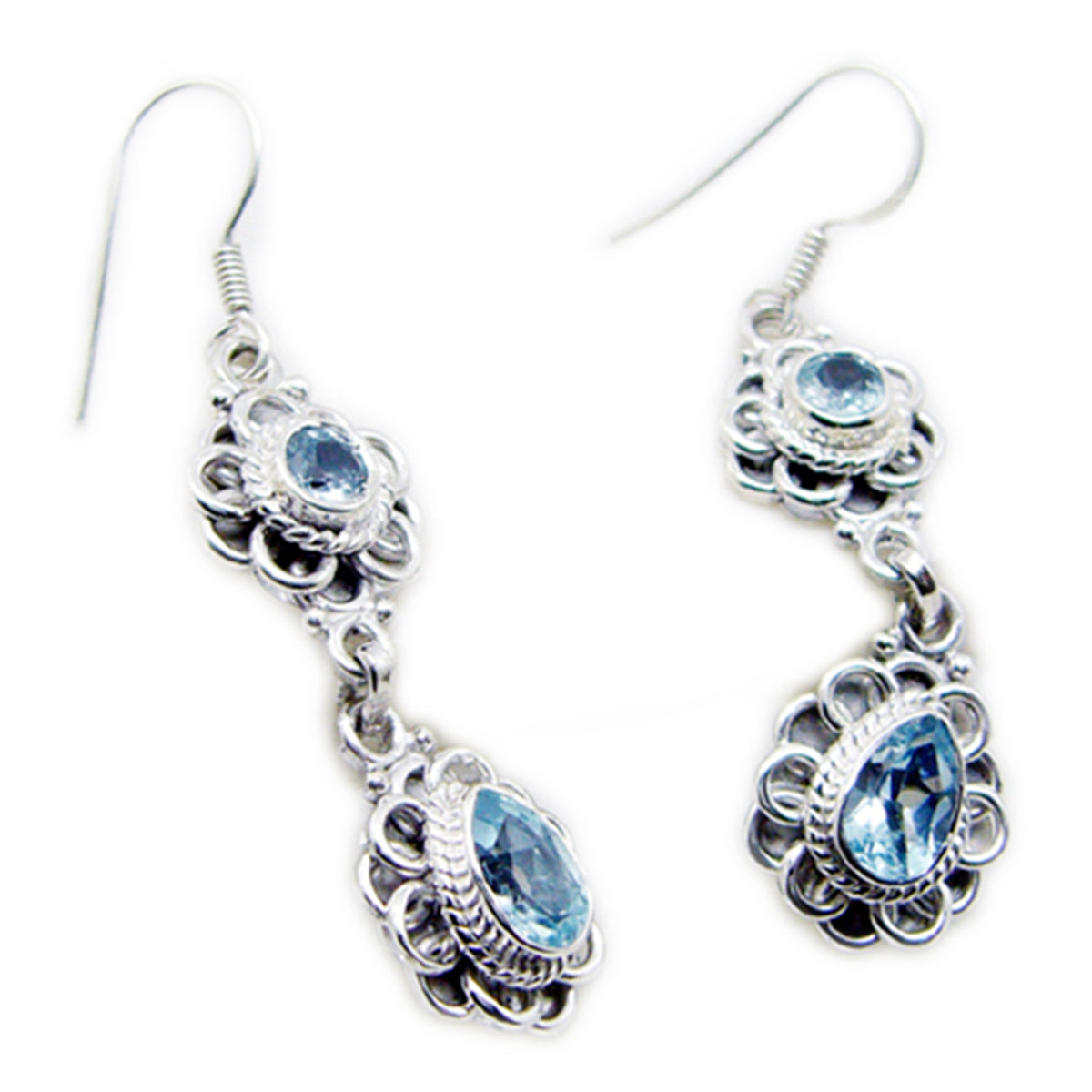 Blue-Topaz-African-Alejandra-multiple-Dangle-Blue-92.5-Silver-Earring
