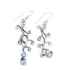 Blue-Topaz-Moroccan-Ana-multiple-Dangle-Blue-Sterling-Silver-Earring