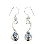 Blue-Topaz-Japanese-Bianca-multiple-Dangle-Blue-Silver-Earring