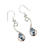 Blue-Topaz-Japanese-Bianca-multiple-Dangle-Blue-Silver-Earring