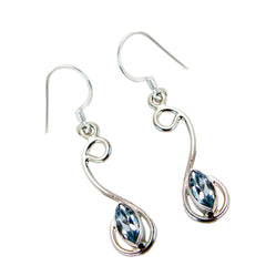 Blue-Topaz-Japanese-Bianca-multiple-Dangle-Blue-Silver-Earring