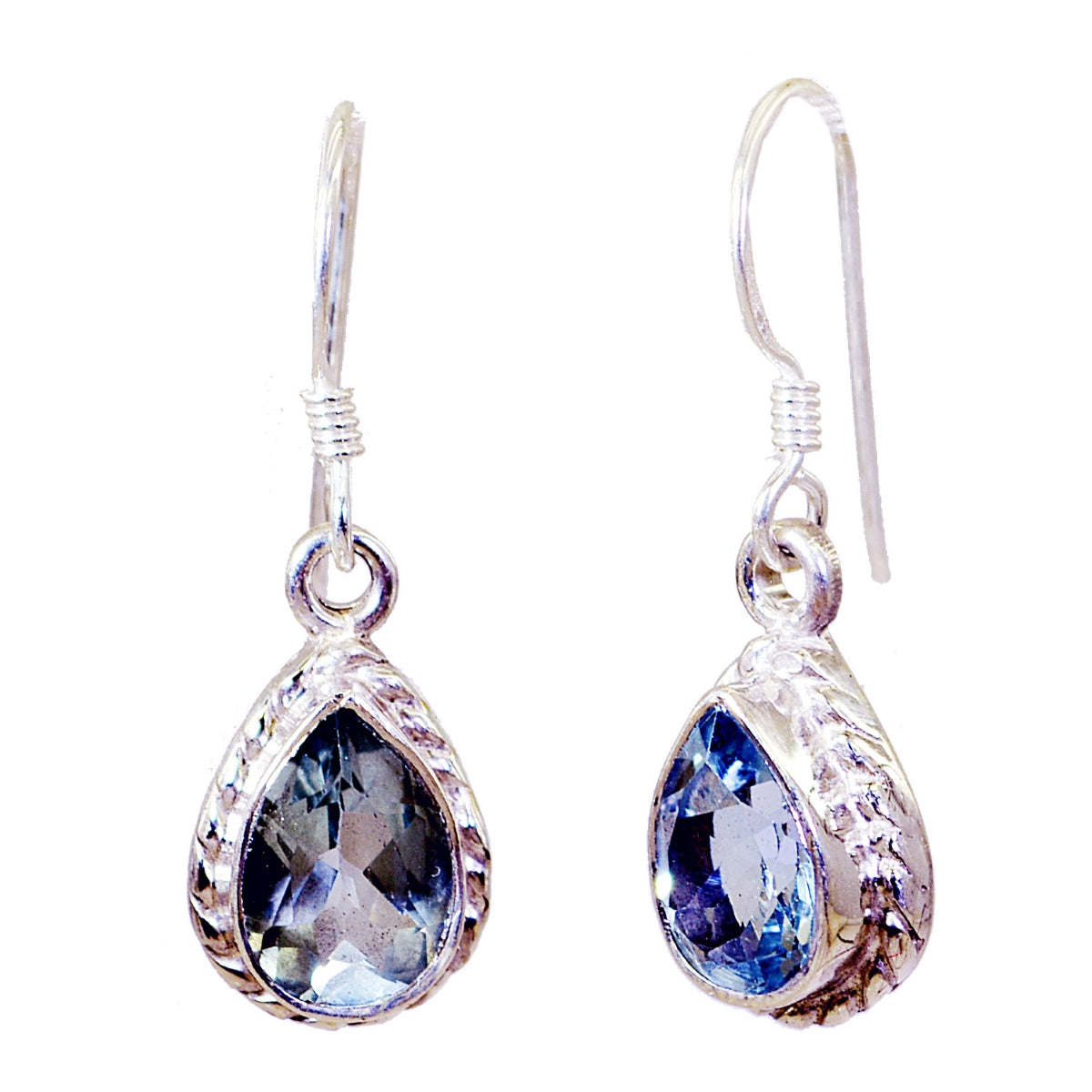 Blue-Topaz-Turkish-Bruna-multiple-Dangle-Blue-925-Sterling-Silver-Earring Huvudsaklig produktbild
