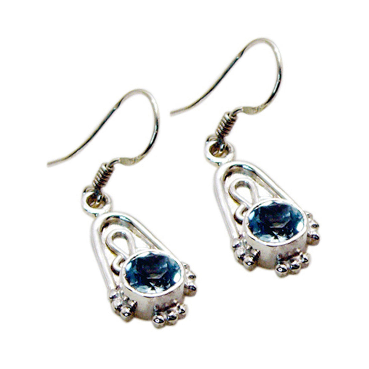 Blue Topaz Italian Camila multiple Dangle Blue Sterling Silver Earring Secondary image