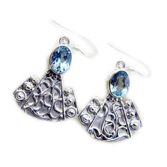 Blue-Topaz-Mexican-Carolina-multiple-Dangle-Blue-92.5-Silver-Earring