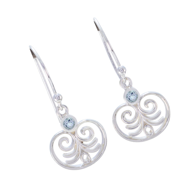 Blue-Topaz-African-Elena-Solitaire-Dangle-Blue-Silver-Earring