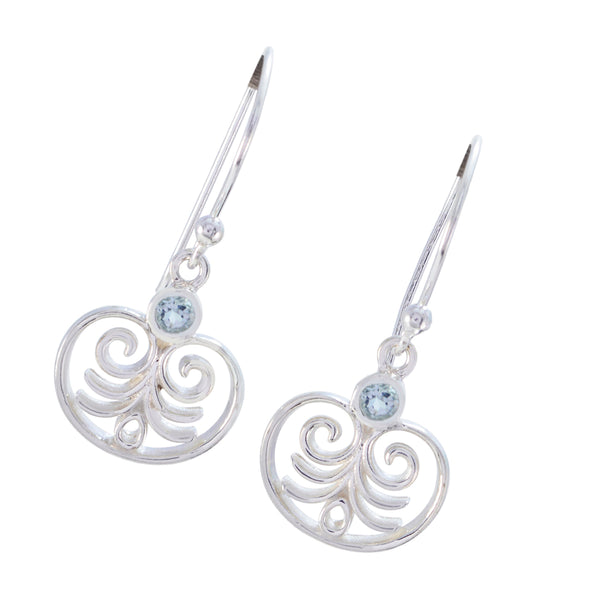 Blue-Topaz-African-Elena-Solitaire-Dangle-Blue-Silver-Earring