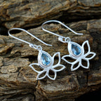 Blue-topaz-German-Mei-Solitaire-Dangle-Blue-Silver-Earring