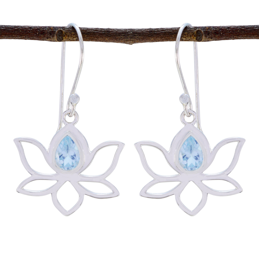 Blue-topaz-German-Mei-Solitaire-Dangle-Blue-Silver-Earring