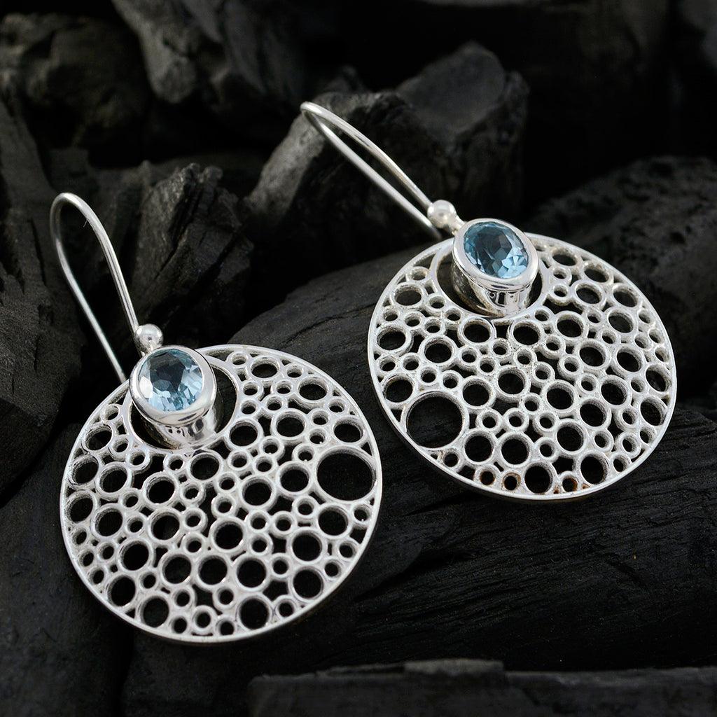 Blue-Topaz-Moroccan-Florencia-Solitaire-Dangle-Blue-92.5-Silver-Earring
