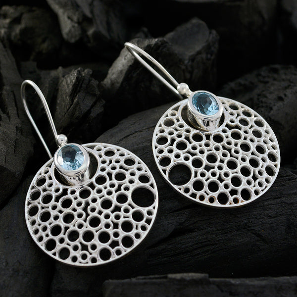 Blue-Topaz-Moroccan-Florencia-Solitaire-Dangle-Blue-92.5-Silver-Earring