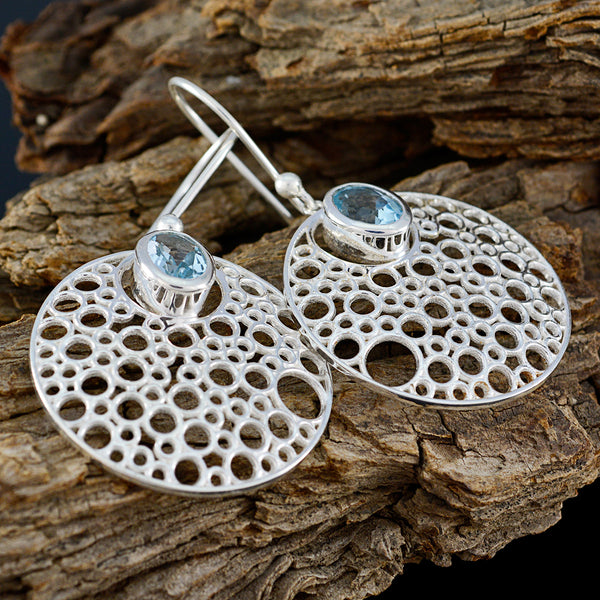 Blue-Topaz-Moroccan-Florencia-Solitaire-Dangle-Blue-92.5-Silver-Earring
