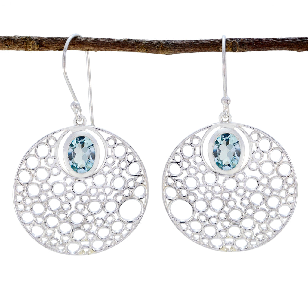 Blue-Topaz-Moroccan-Florencia-Solitaire-Dangle-Blue-92.5-Silver-Earring
