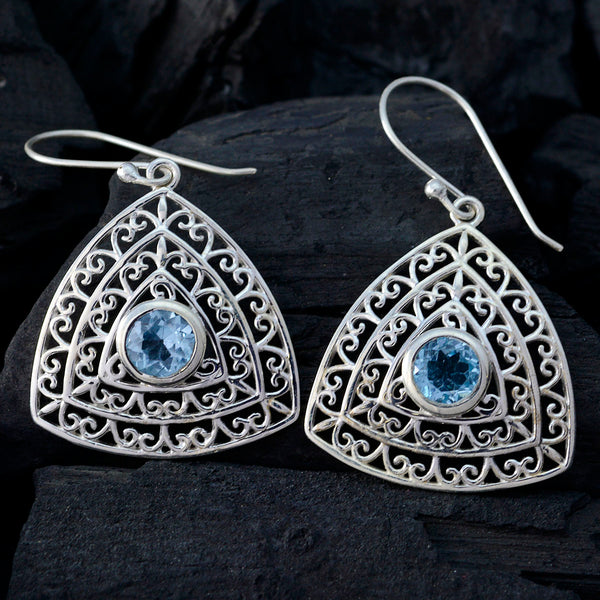 Blue-Topaz-Egyptian-Gabriela-Solitaire-Dangle-Blue-925-Silver-Earring