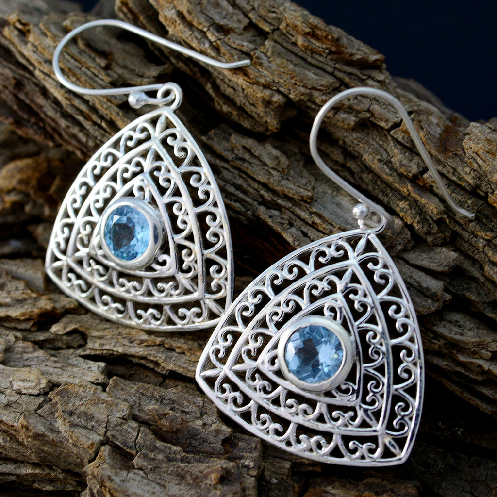 Blue-Topaz-Egyptian-Gabriela-Solitaire-Dangle-Blue-925-Silver-Earring