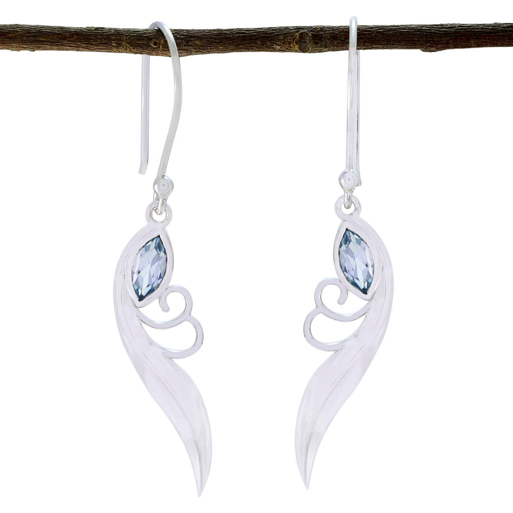 Blue-Topaz-Japanese-Ivana-Solitaire-Dangle-Blue-925-Sterling-Silver-Earring