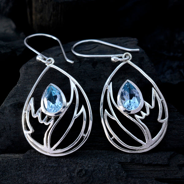 Blue-Topaz-Turkish-Joaquina-Solitaire-Dangle-Blue-925-Sterling-Silver-Earring