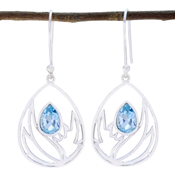 Blue-Topaz-Turkish-Joaquina-Solitaire-Dangle-Blue-925-Sterling-Silver-Earring