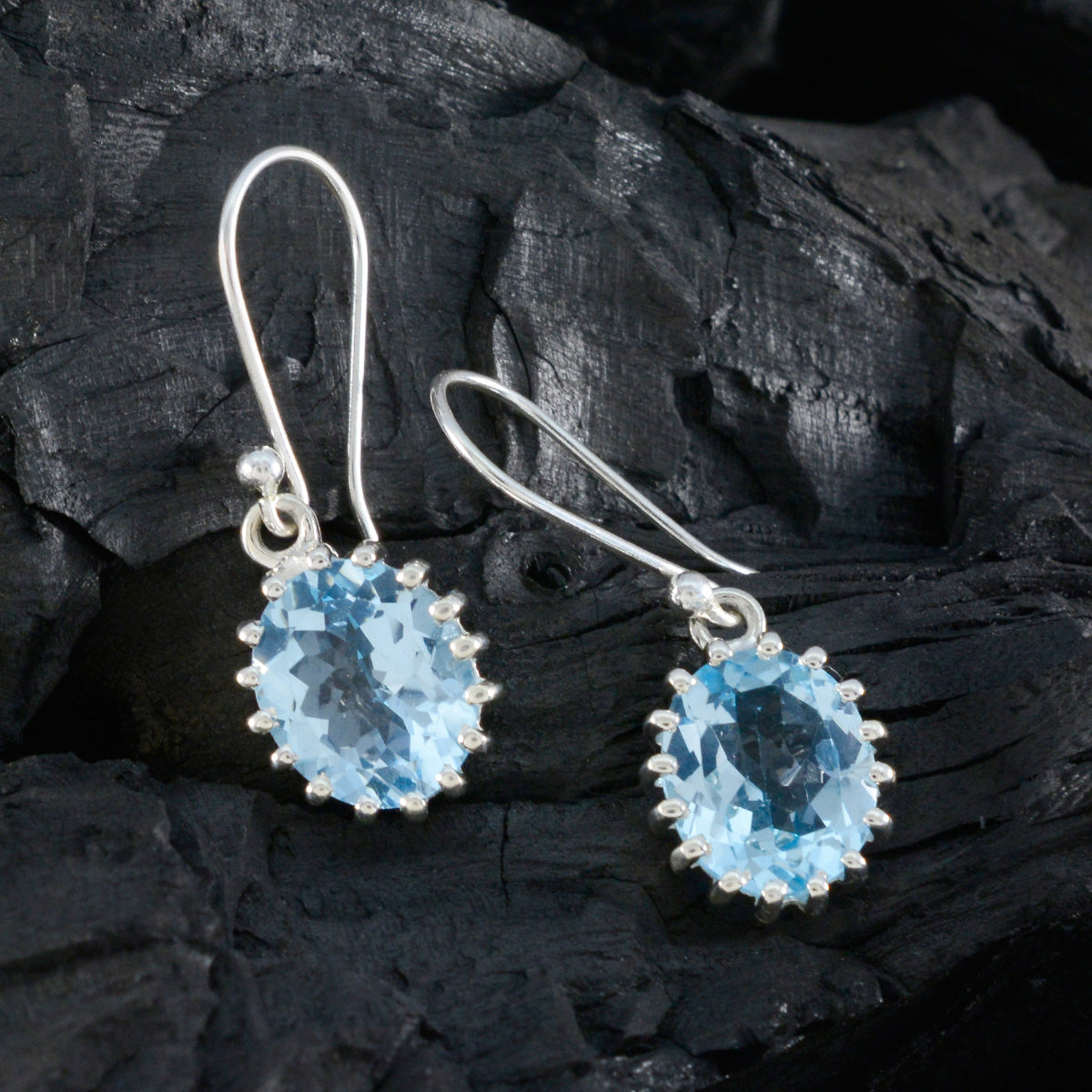 Blue-Topaz-Mexican-Laura-Solitaire-Dangle-Blue-925-Sterling-Silver-Earring