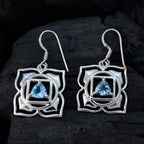 Blue-Topaz-Australian-Lorena-Solitaire-Dangle-Blue-925-Silver-Earring