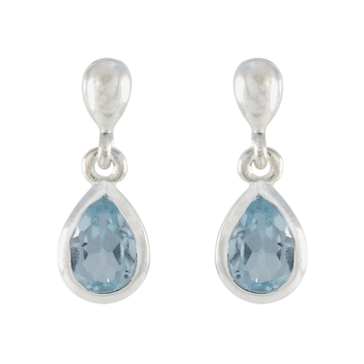 Blue-Topaz-Russian-Zoe-Solitaire-Stud-Blue-92.5-Silver-Earring Immagine principale del prodotto