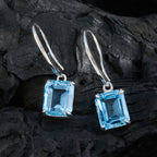 Blue-Topaz-French-Luisa-Solitaire-Dangle-Blue-925-Sterling-Silver-Earring