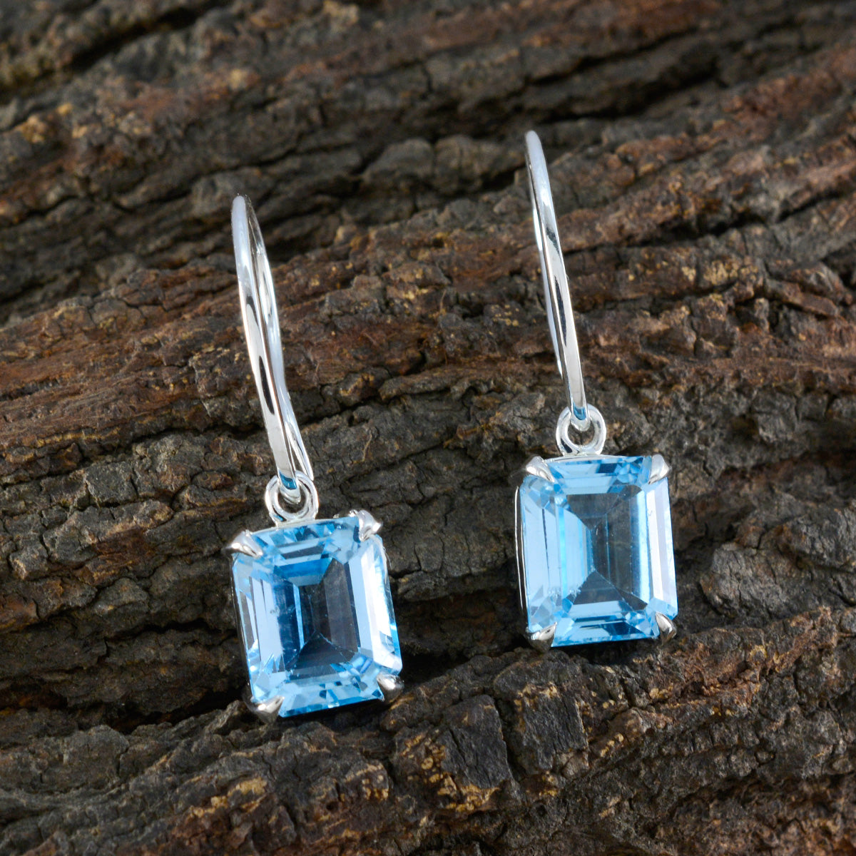 Blue-Topaz-French-Luisa-Solitaire-Dangle-Blue-925-Sterling-Silver-Earring