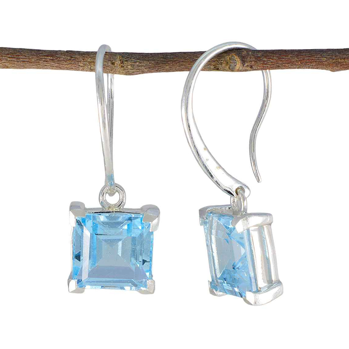 Blue-Topaz-German-María-Solitaire-Dangle-Blue-Sterling-Silver-Earring メイン画像