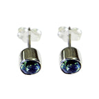 Blue-Topaz-Moroccan-Milagros-Solitaire-Stud-Blue-92.5-Silver-Earring