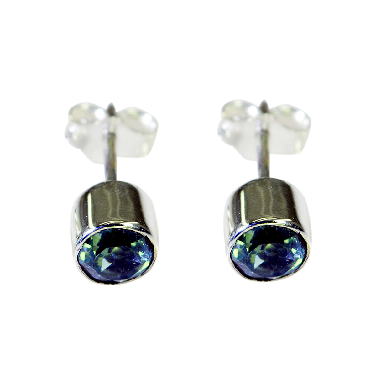 Blue-Topaz-Moroccan-Milagros-Solitaire-Stud-Blue-92.5-Silver-Earring