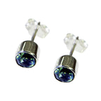 Blue-Topaz-Moroccan-Milagros-Solitaire-Stud-Blue-92.5-Silver-Earring