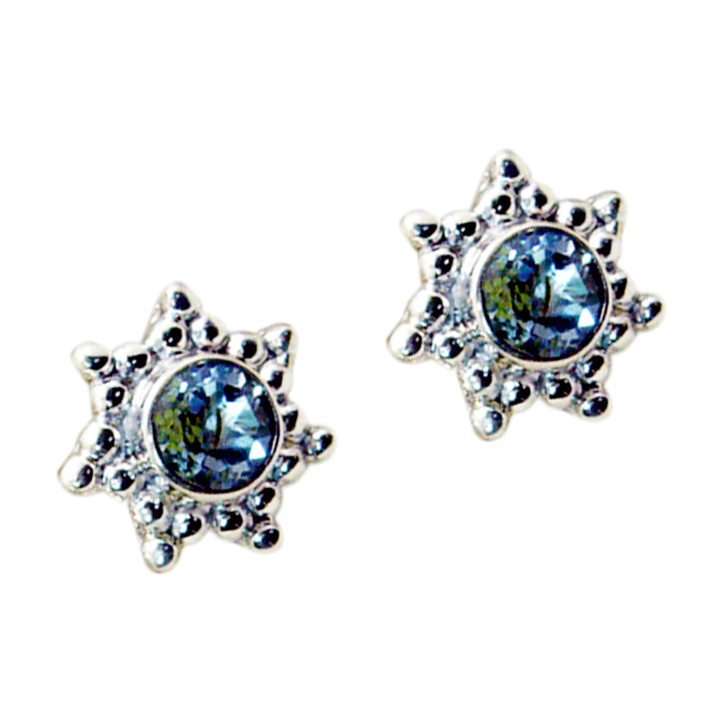Blue-topaz-Turkish-Wen-Solitaire-Stud-Blue-Sterling-Silver-Earring