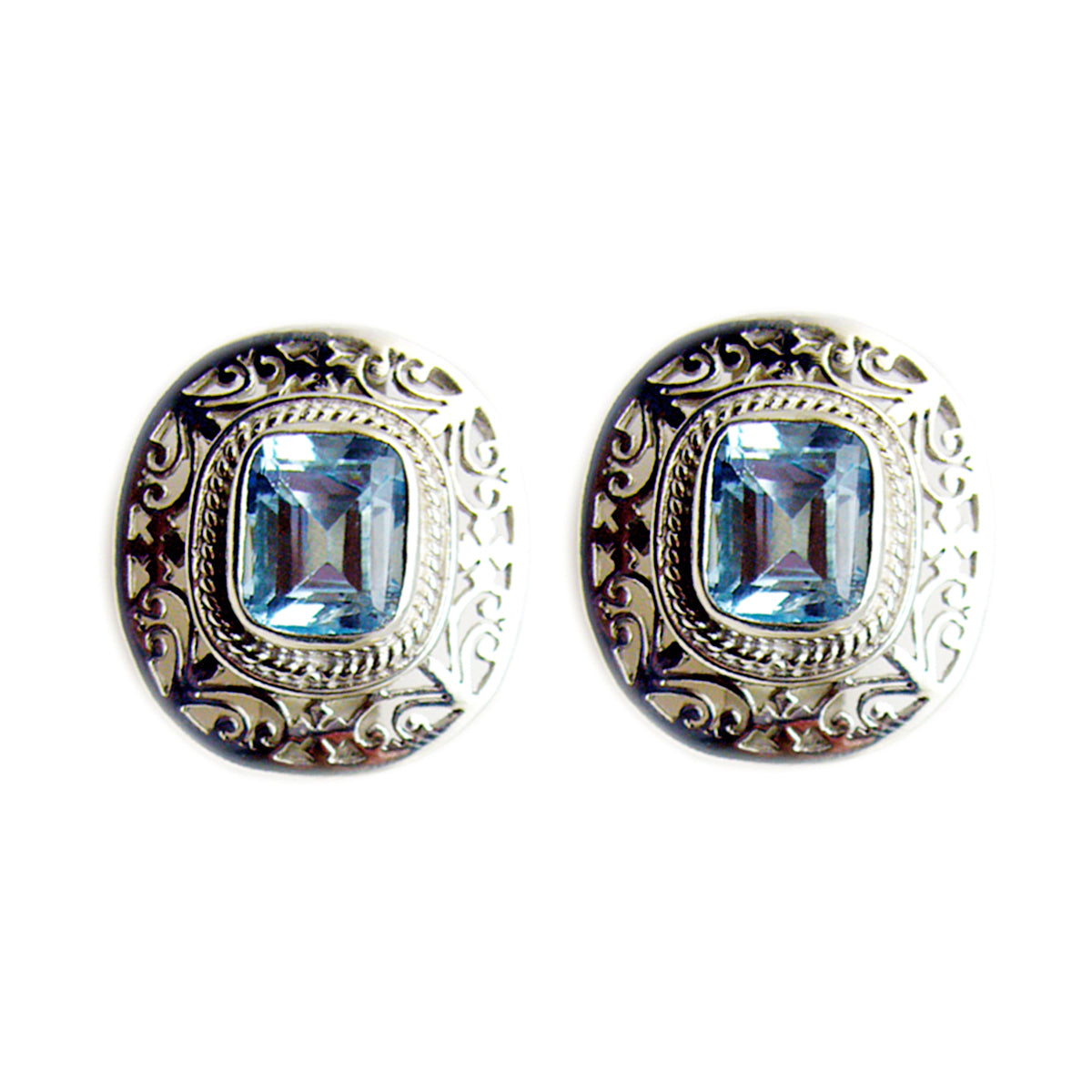 Blue-Topaz-American-Nayara-Solitaire-Stud-Blue-925-Silver-Earring