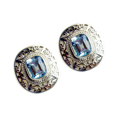 Blue-Topaz-American-Nayara-Solitaire-Stud-Blue-925-Silver-Earring