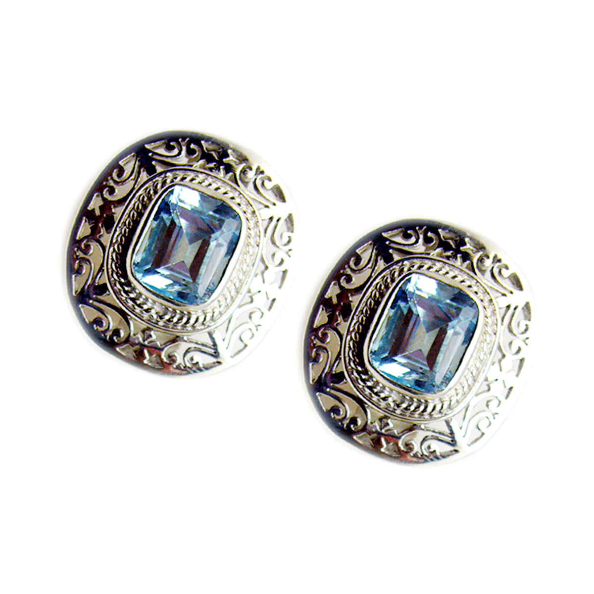 Blue-Topaz-American-Nayara-Solitaire-Stud-Blue-925-Silver-Earring