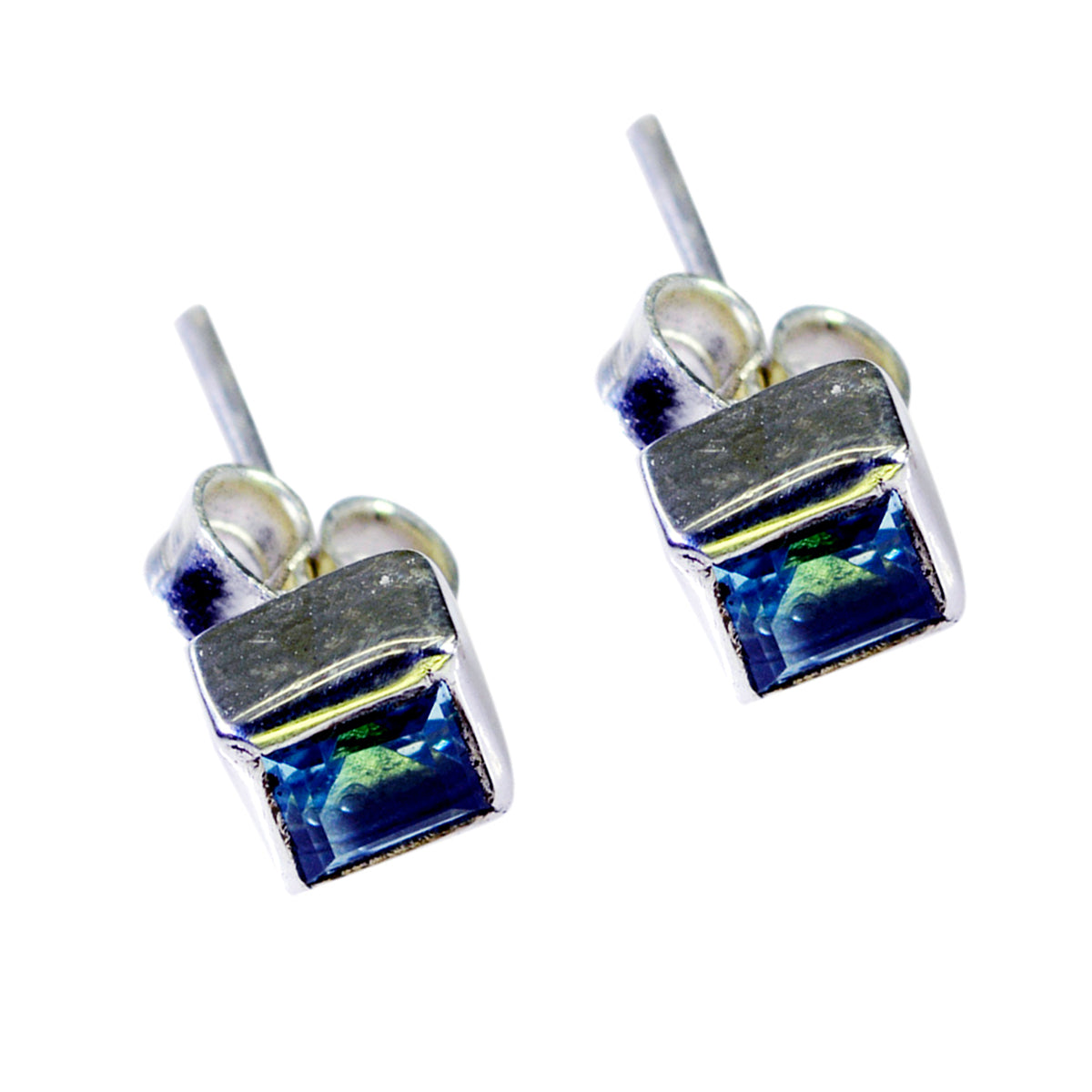 Blue-Topaz-Japanese-Patricia-Solitaire-Stud-Blue-925-Sterling-Silver-Earring