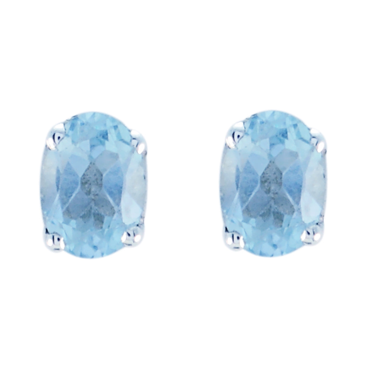 Blue-Topaz-Turkish-Paula-Solitaire-Stud-Blue-925-Sterling-Silver-Earring Immagine principale del prodotto