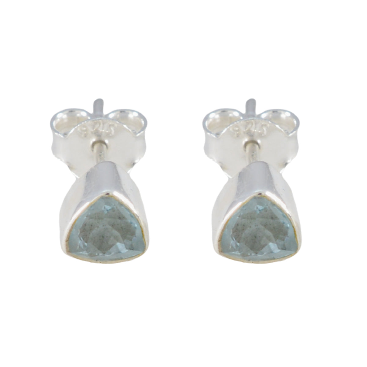 Blue-Topaz-Italian-Pilar-Solitaire-Stud-Blue-92.5-Silver-Earring Huvudsaklig produktbild