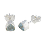 Blue-Topaz-Italian-Pilar-Solitaire-Stud-Blue-92.5-Silver-Earring