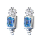 Blue-Topaz-Mexican-Renata-Solitaire-Stud-Blue-Sterling-Silver-Earring