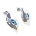 Blue-topaz-Moroccan-Ángeles-Solitaire-Stud-Blue-92.5-Silver-Earring