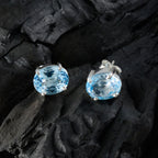 Blue-topaz-Japanese-Yuki-Solitaire-Stud-Blue-925-Sterling-Silver-Earring