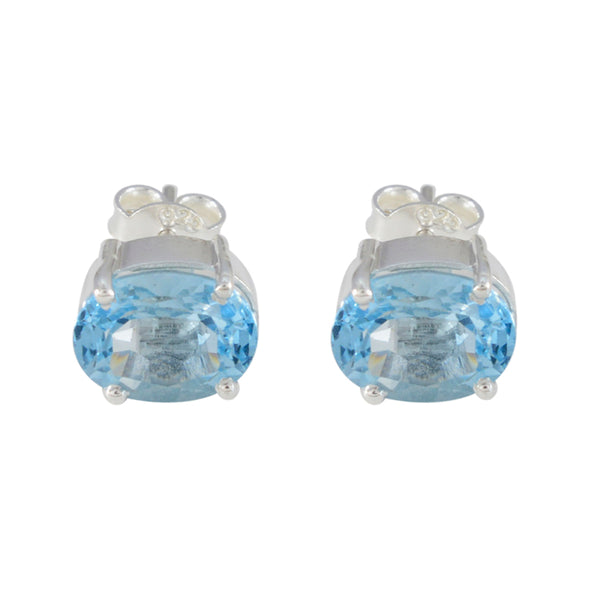 Blue-topaz-Japanese-Yuki-Solitaire-Stud-Blue-925-Sterling-Silver-Earring