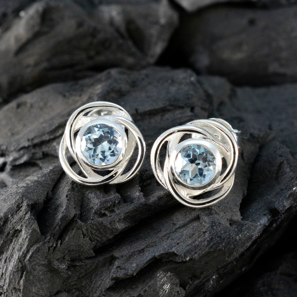Blue-Topaz-Indian-Ayesha-Solitaire-Stud-Blue-Silver-Earring