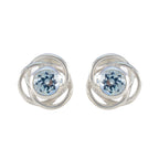 Blue-Topaz-Indian-Ayesha-Solitaire-Stud-Blue-Silver-Earring