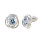 Blue-Topaz-Indian-Ayesha-Solitaire-Stud-Blue-Silver-Earring
