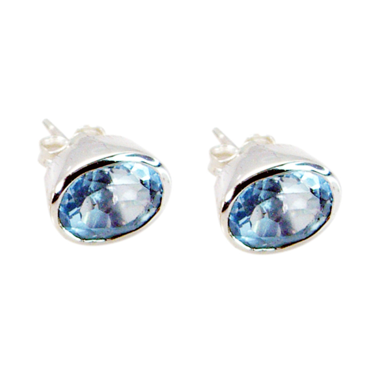 Blue-Topaz-Latin-American-Sofía-Solitaire-Stud-Blue-925-Sterling-Silver-Earring