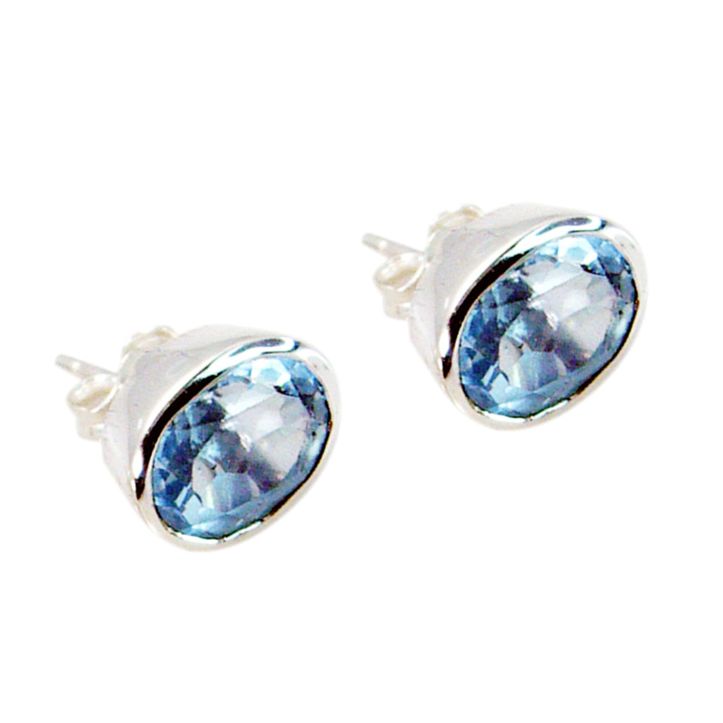 Blue-Topaz-Latin-American-Sofía-Solitaire-Stud-Blue-925-Sterling-Silver-Earring